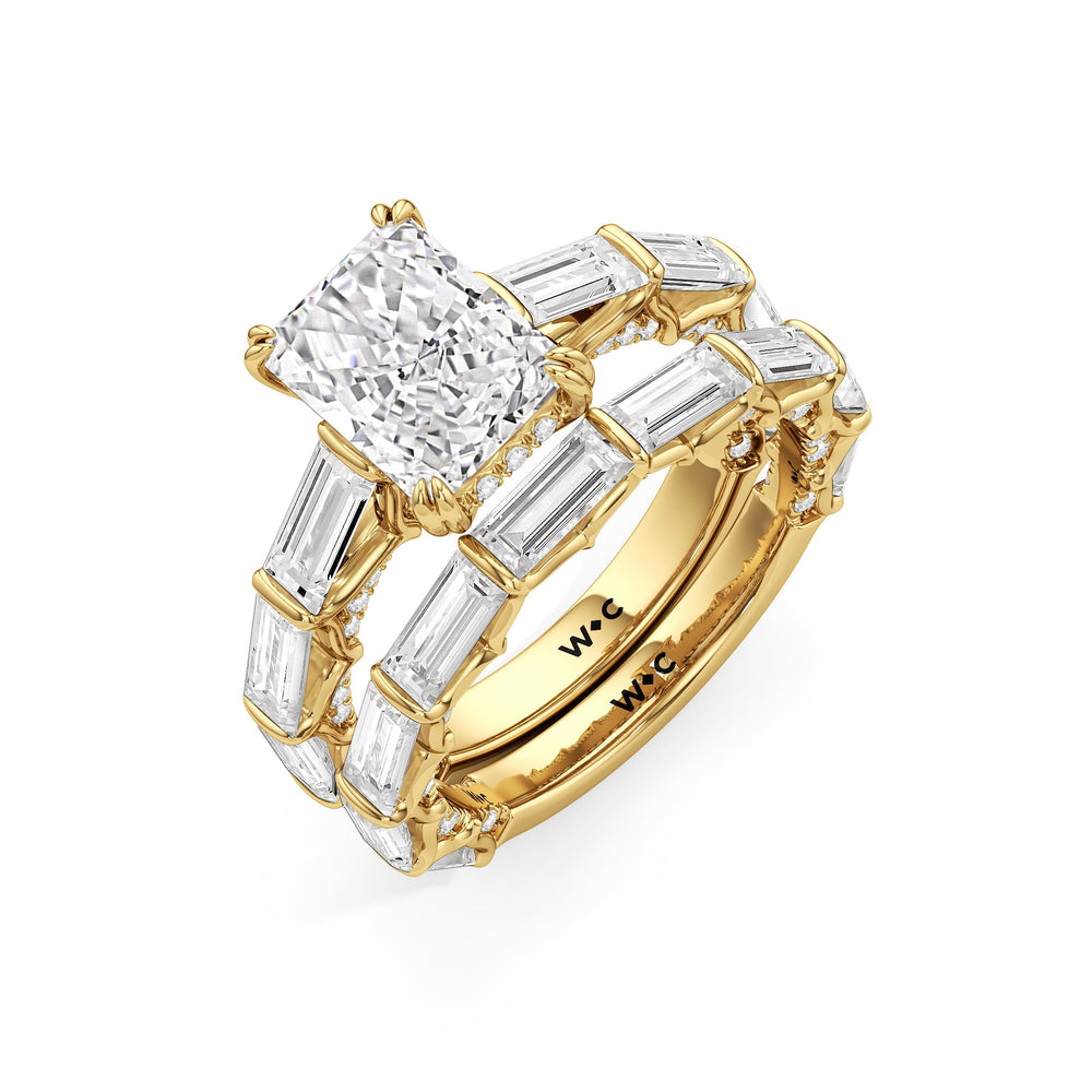 The Esme Ring with Radiant Cut Diamond in 14KT Yellow Gold view 4
