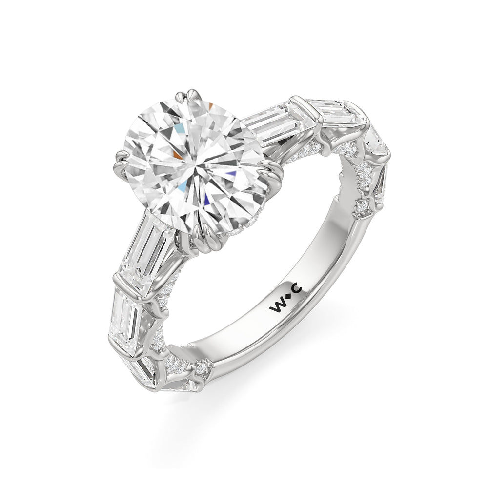 The Esme Ring with Oval Cut Diamond in 14KT Platinum view 3

