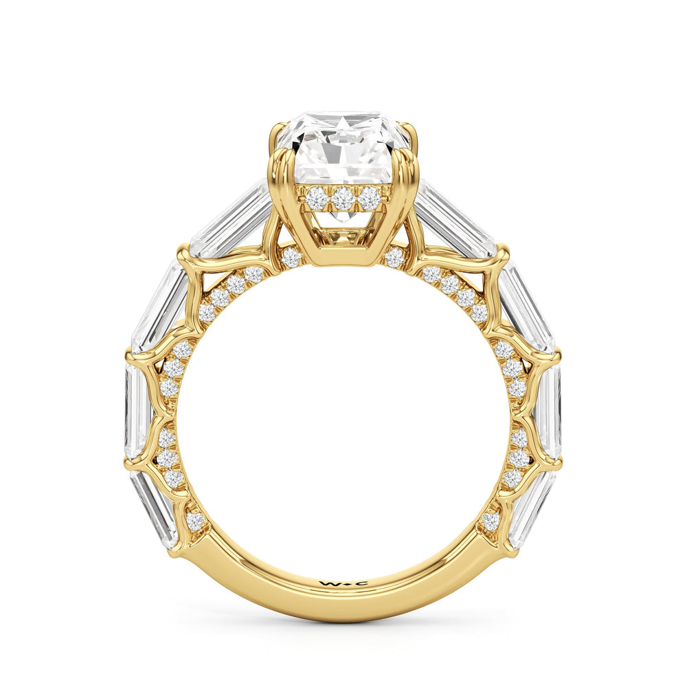 The Esme Ring with Radiant Cut Diamond in 14KT Yellow Gold view 2
