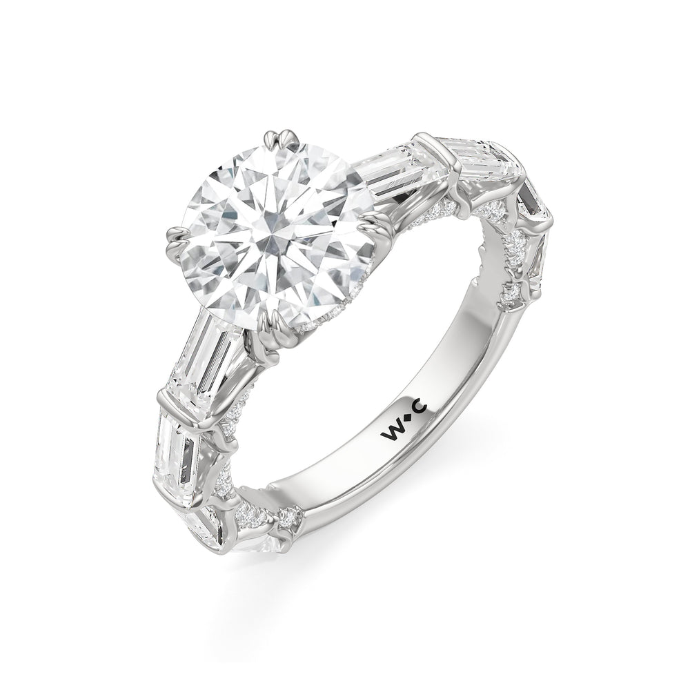 The Esme Ring with Round Cut Diamond in 14KT Platinum view 3
