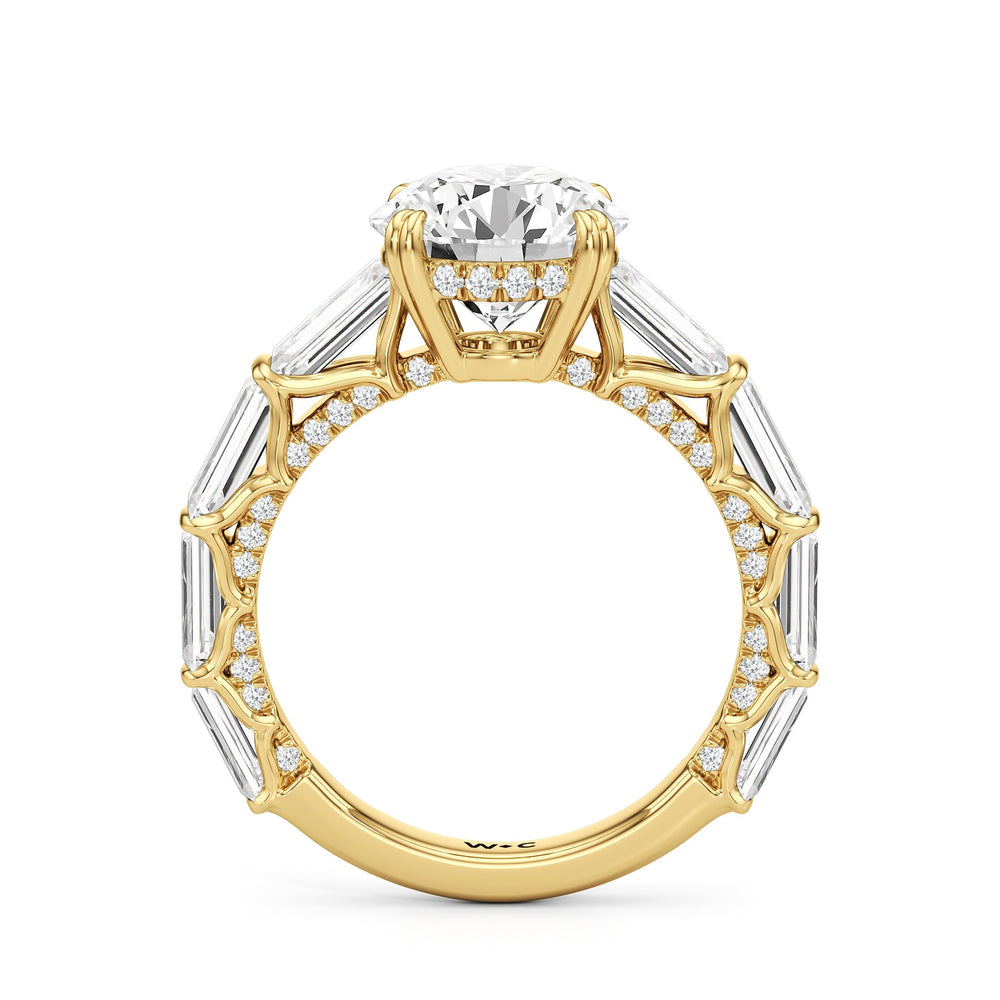 The Esme Ring with Round Cut Diamond in 14KT Yellow Gold view 2
