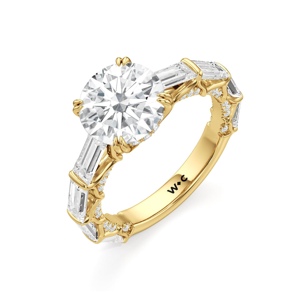The Esme Ring with Round Cut Diamond in 14KT Yellow Gold view 3
