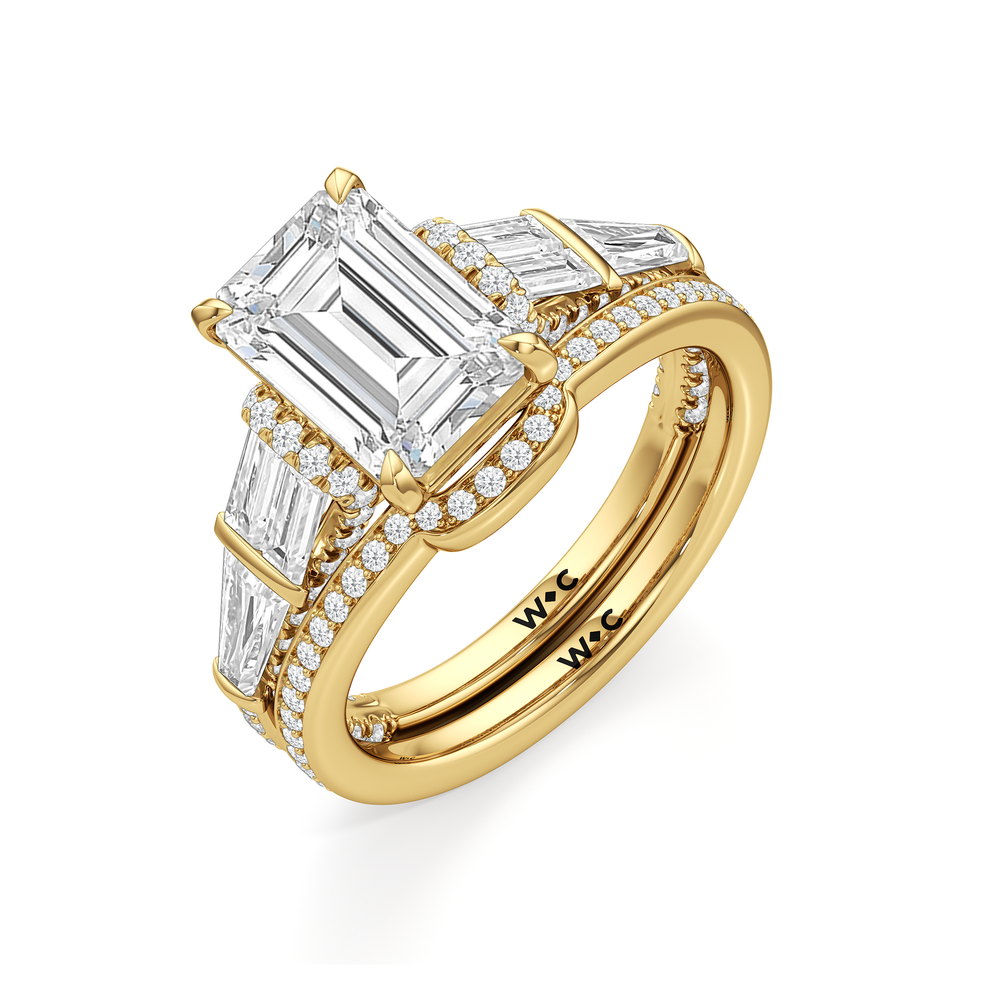 The Celeste Ring with Princess Cut Diamond in 14KT Yellow Gold view 4
