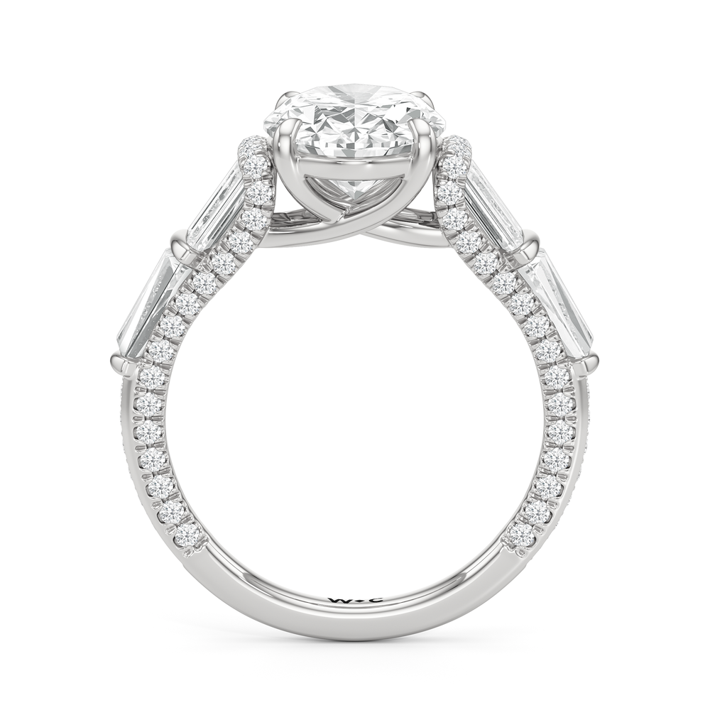 The Celeste Ring with Oval Cut Diamond in 14KT Platinum view 2
