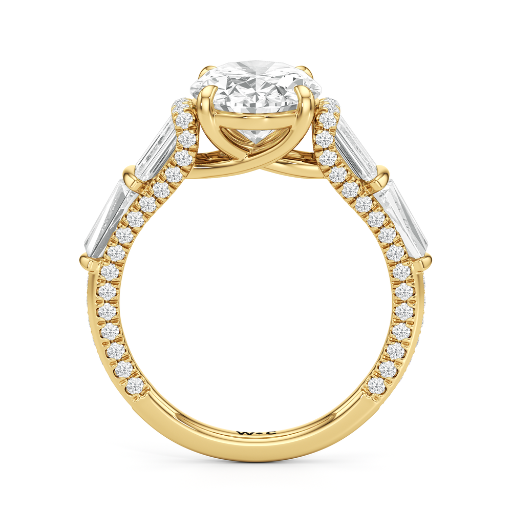The Celeste Ring with Oval Cut Diamond in 14KT Yellow Gold view 2
