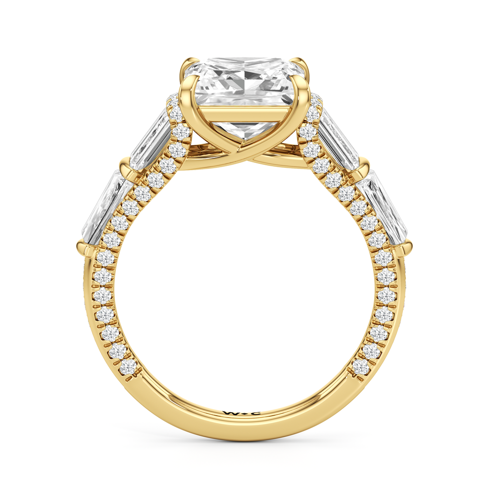 The Celeste Ring with Princess Cut Diamond in 14KT Yellow Gold view 2
