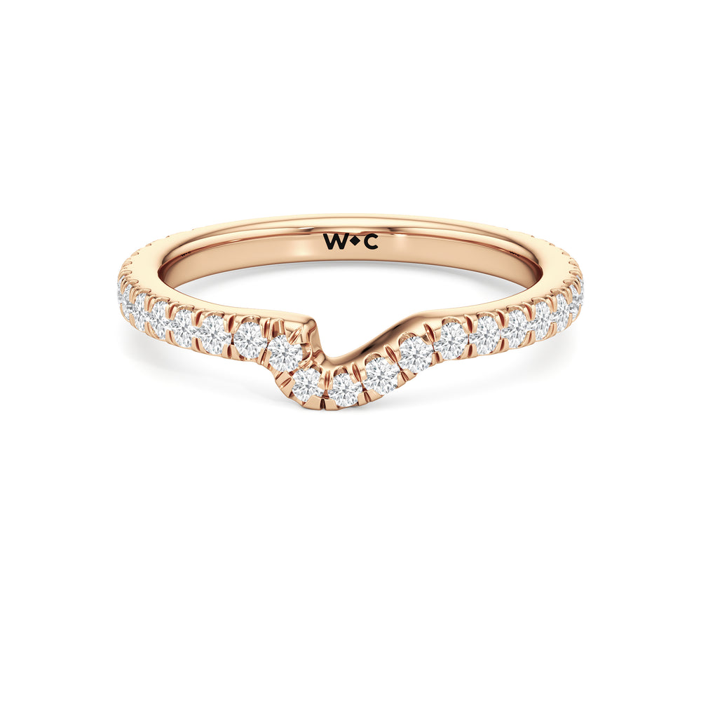 The Veronica Diamond Wedding Band with 18KT Rose Gold Cut Diamond in 14KT Rose Gold view 1
