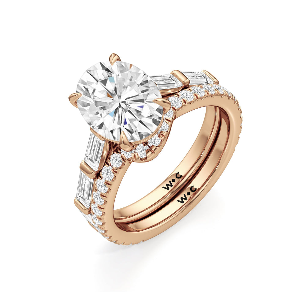 The Veronica Ring with Emerald Cut Diamond in 14KT Rose Gold view 4
