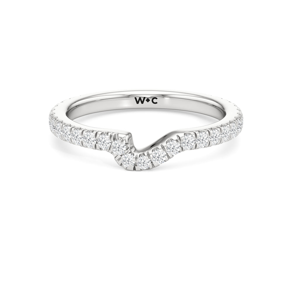 The Veronica Diamond Wedding Band with Platinum Cut Diamond in 14KT Platinum view 1
