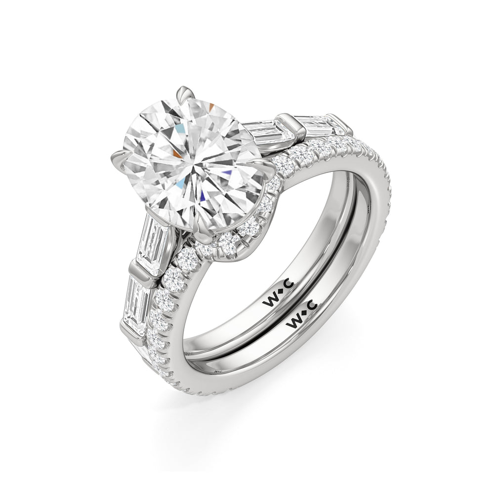 The Veronica Ring with Oval Cut Diamond in 14KT Platinum view 4
