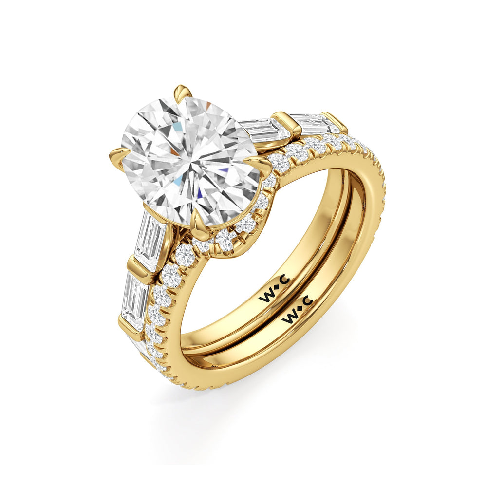 The Veronica Ring with Emerald Cut Diamond in 14KT Yellow Gold view 4
