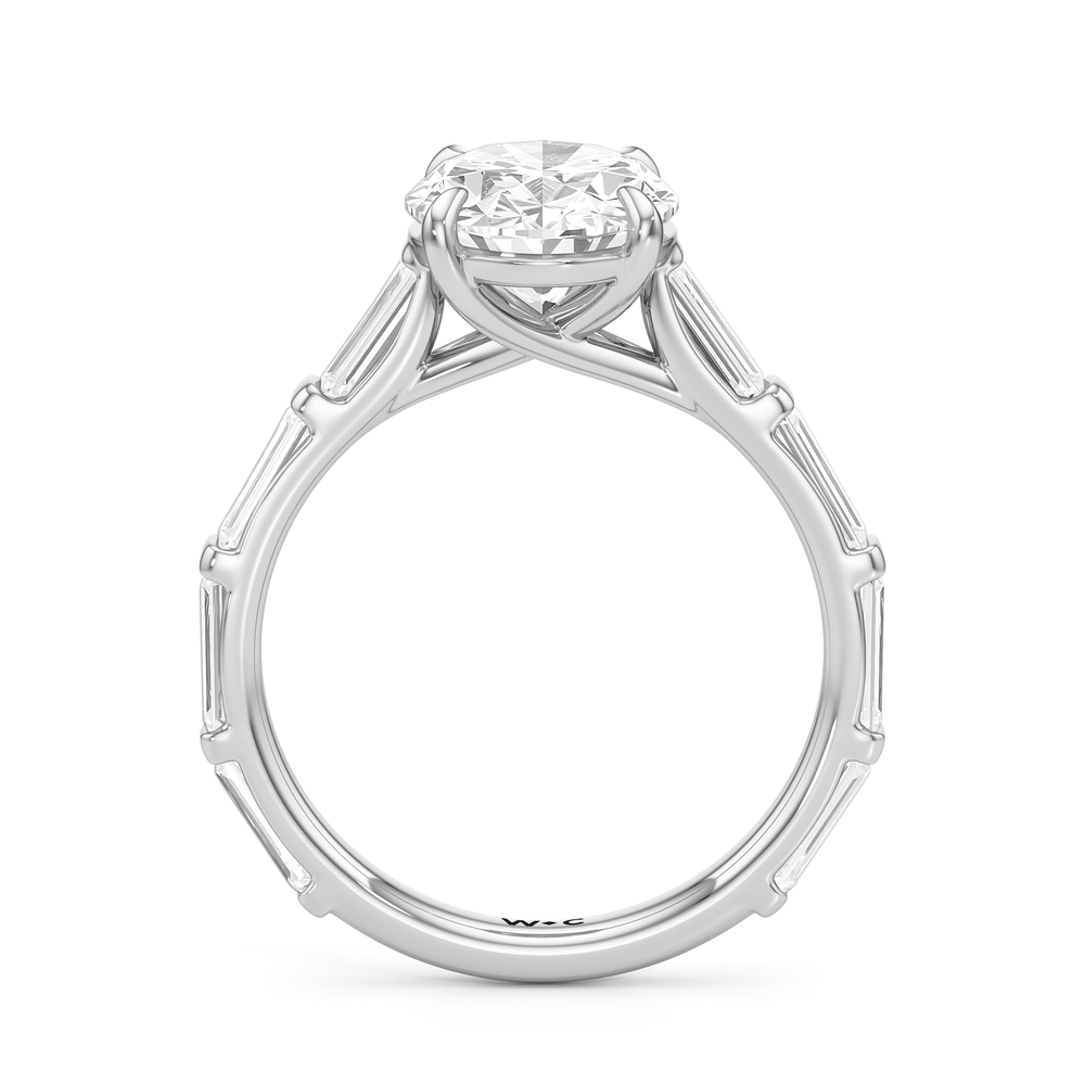 The Veronica Ring with Oval Cut Diamond in 14KT Platinum view 2
