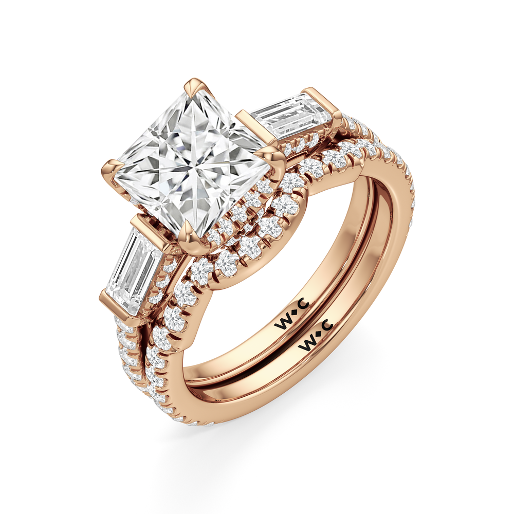 Emerald Cut The Mora Ring with Lab Grown Diamond in 14KT Rose Gold view 4
