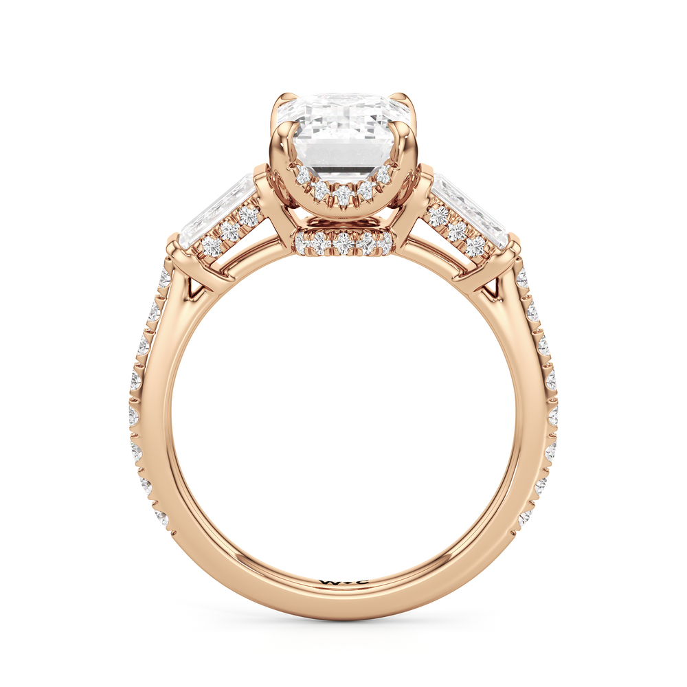 Emerald Cut The Mora Ring with Lab Grown Diamond in 14KT Rose Gold view 2
