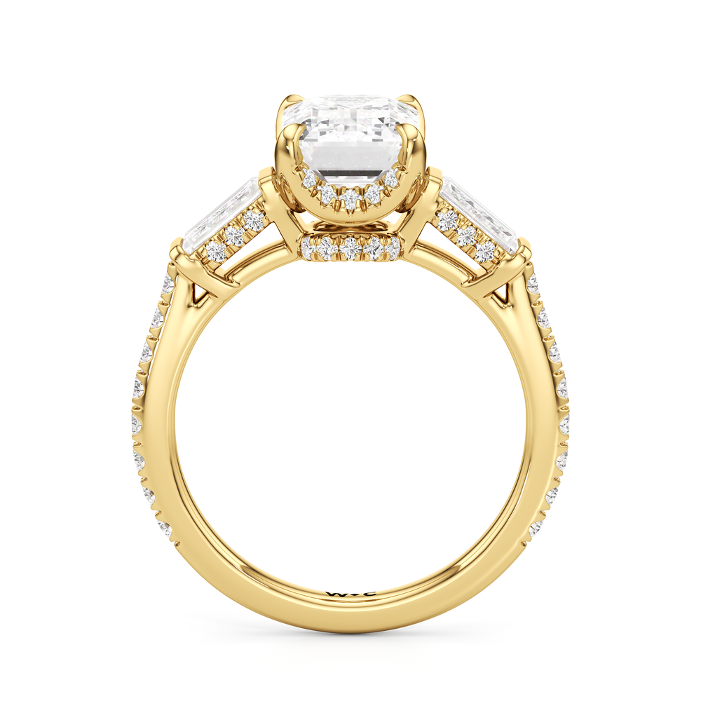 Emerald Cut The Mora Ring with Lab Grown Diamond in 14KT Yellow Gold view 2
