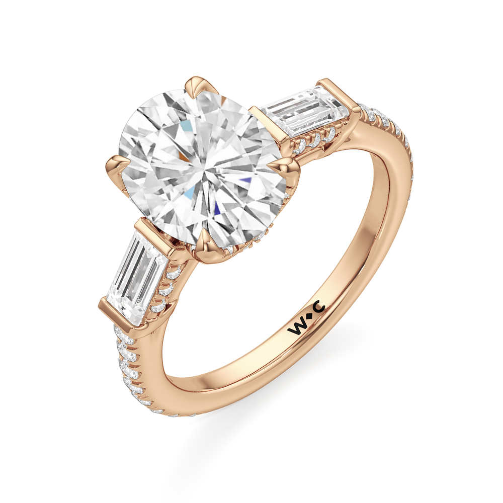 Oval Cut The Mora Ring with Lab Grown Diamond in 14KT Rose Gold view 3
