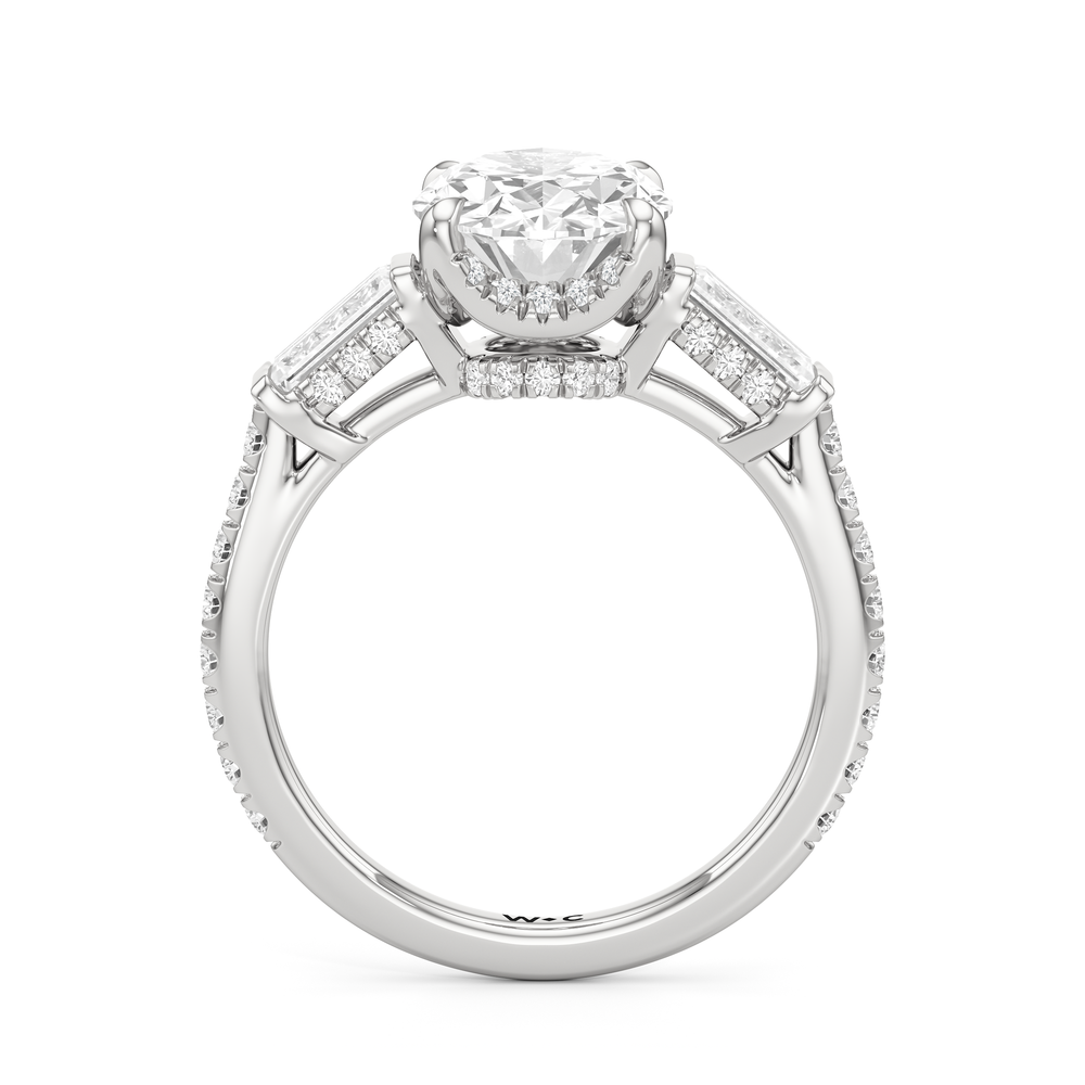 Oval Cut The Mora Ring with Lab Grown Diamond in 14KT Platinum view 2
