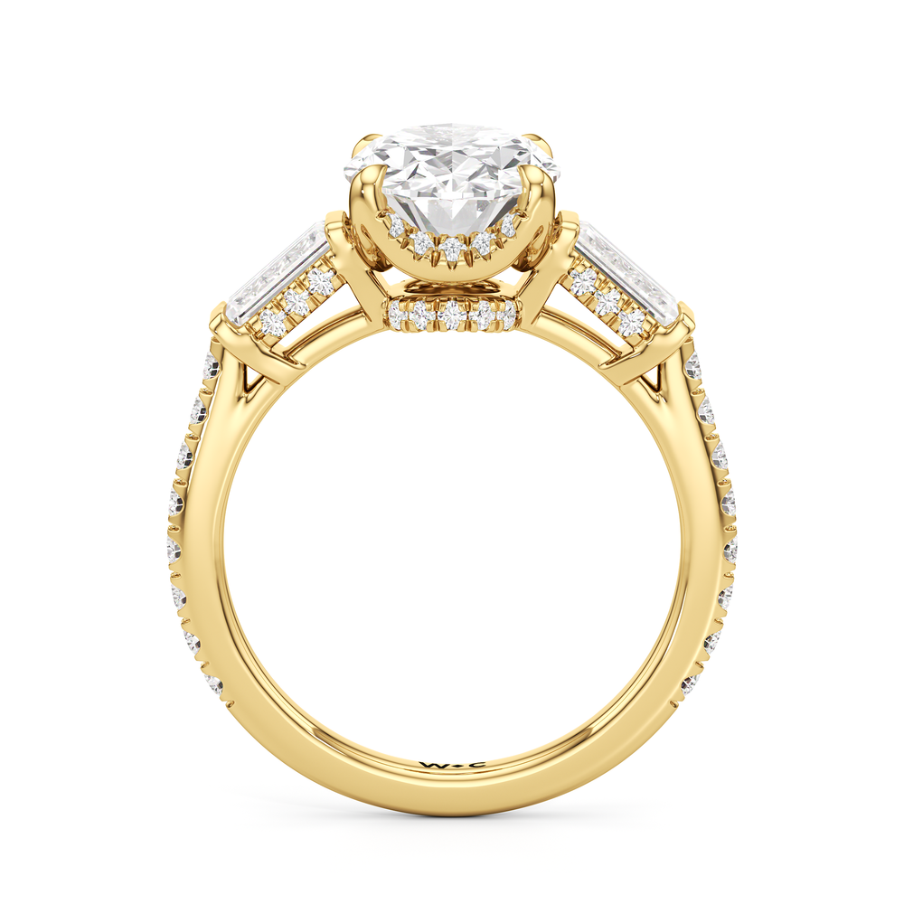 Oval Cut The Mora Ring with Lab Grown Diamond in 14KT Yellow Gold view 2
