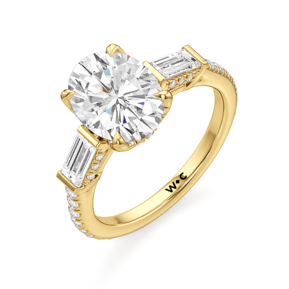 Oval Cut The Mora Ring with Lab Grown Diamond in 14KT Yellow Gold view 3

