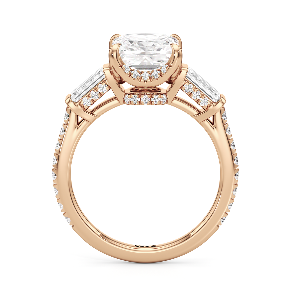 Princess Cut The Mora Ring with Lab Grown Diamond in 14KT Rose Gold view 2
