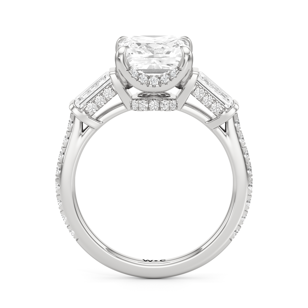 Princess Cut The Mora Ring with Lab Grown Diamond in 14KT Platinum view 2
