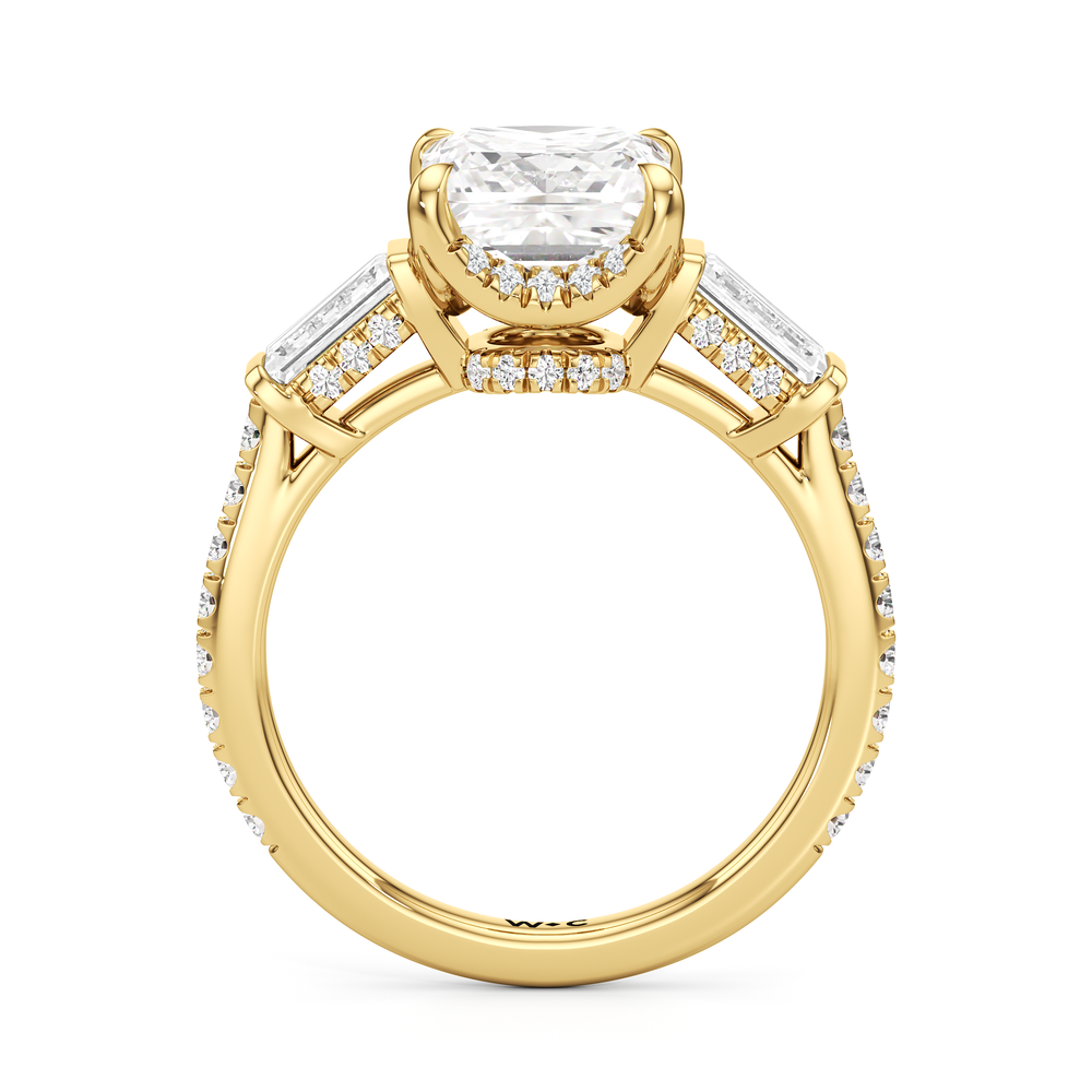 Princess Cut The Mora Ring with Lab Grown Diamond in 14KT Yellow Gold view 2
