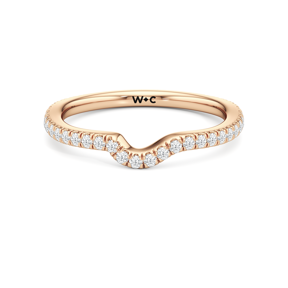 The Genevieve Diamond Wedding Band with 18KT Rose Gold Cut Diamond in 14KT Rose Gold view 1
