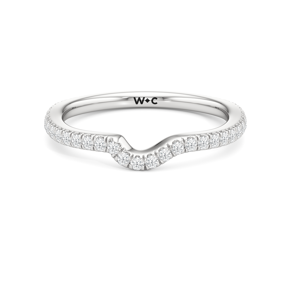 The Genevieve Diamond Wedding Band with Platinum Cut Diamond in 14KT Platinum view 1
