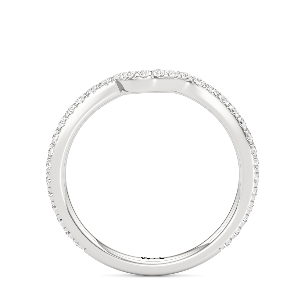 The Genevieve Diamond Wedding Band with Platinum Cut Diamond in 14KT Platinum view 2
