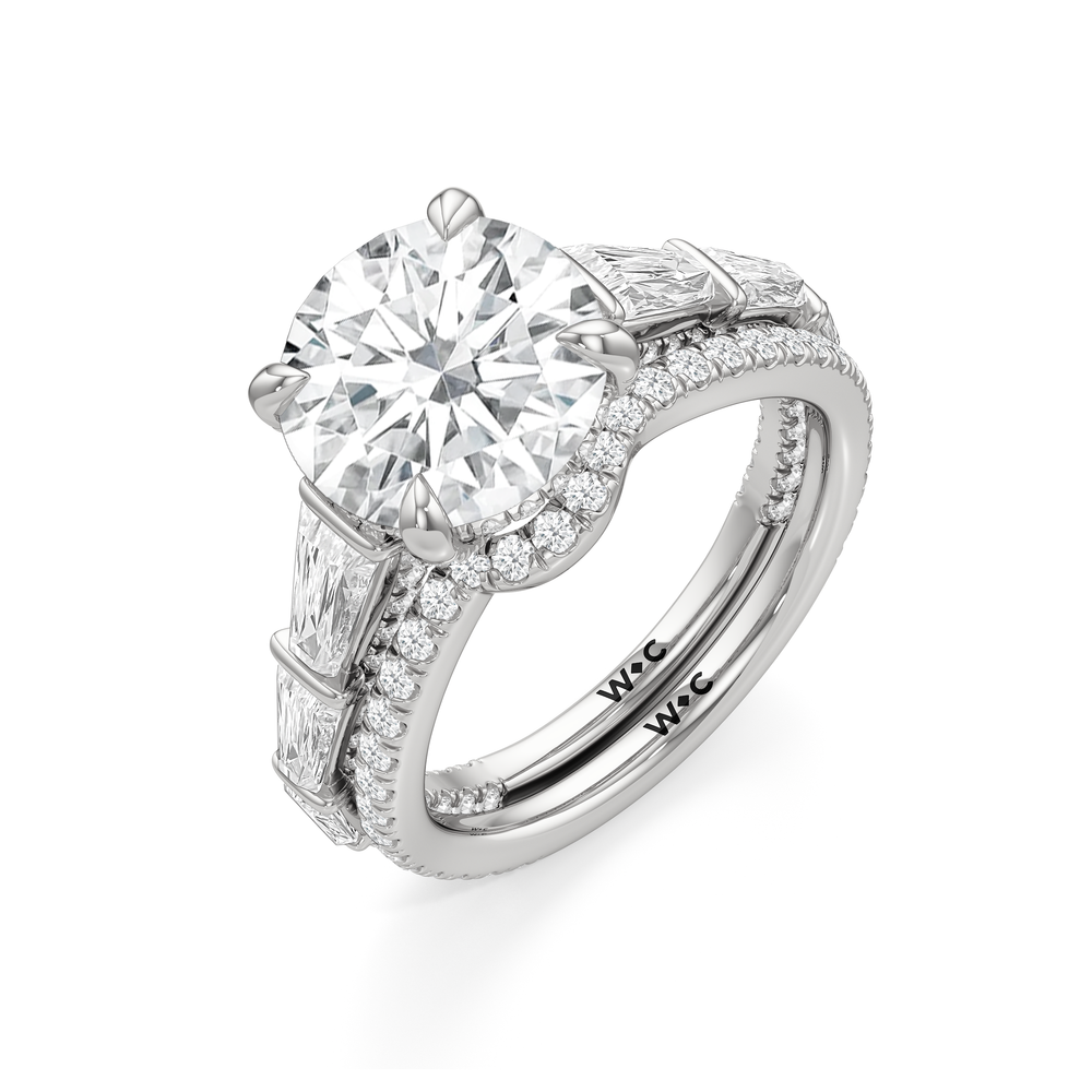 The Genevieve Ring with Round Cut Diamond in 14KT Platinum view 4
