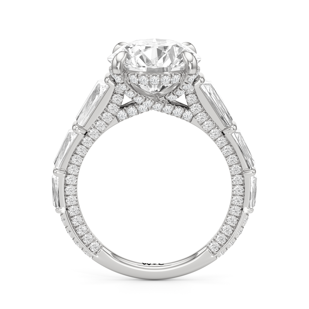 The Genevieve Ring with Round Cut Diamond in 14KT Platinum view 2

