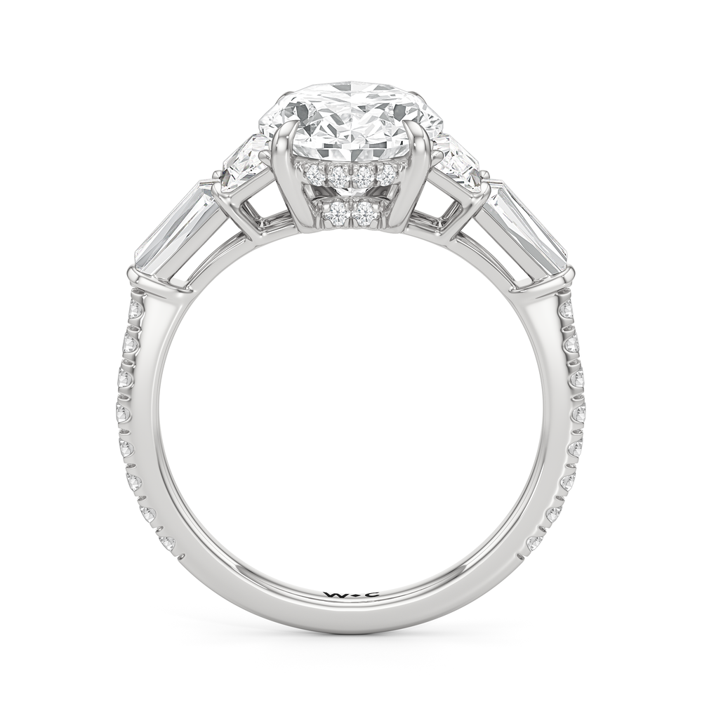 The Estelle Ring with Oval Cut Diamond in 14KT Platinum view 2
