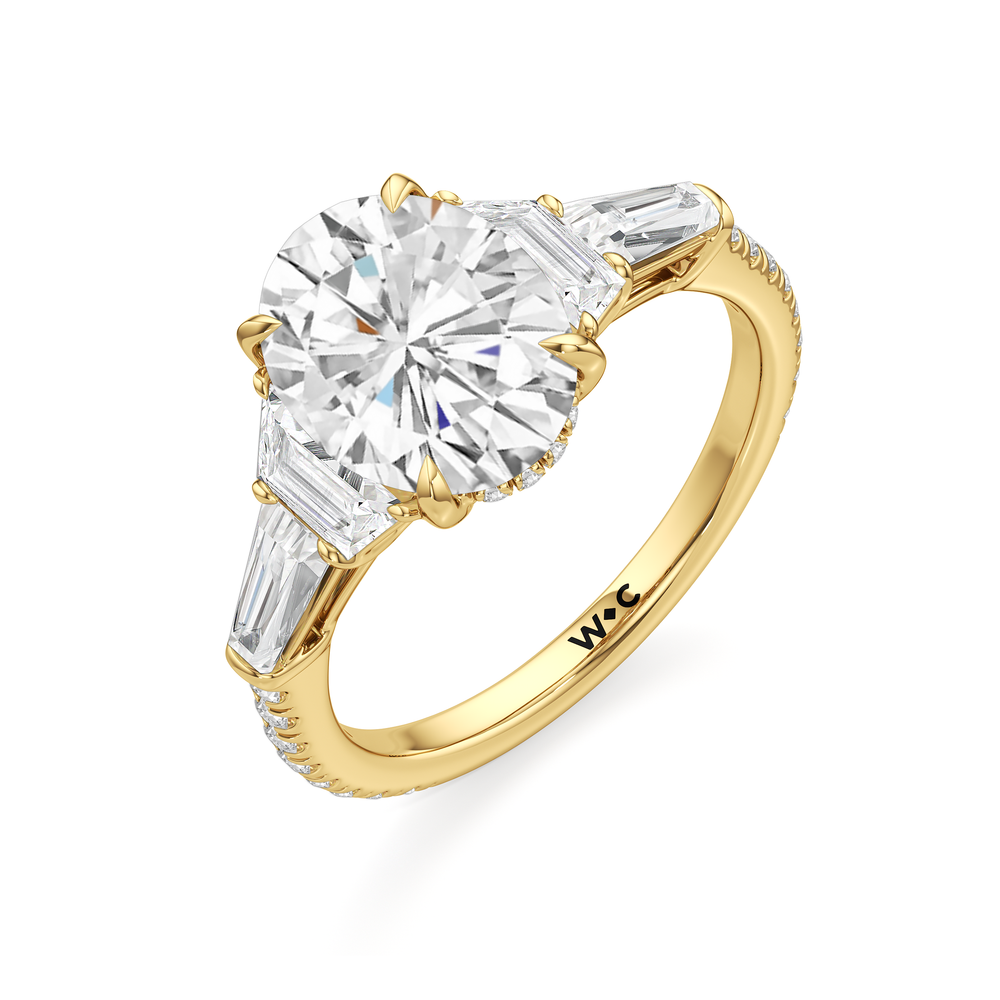 The Estelle Ring with Oval Cut Diamond in 14KT Yellow Gold view 3
