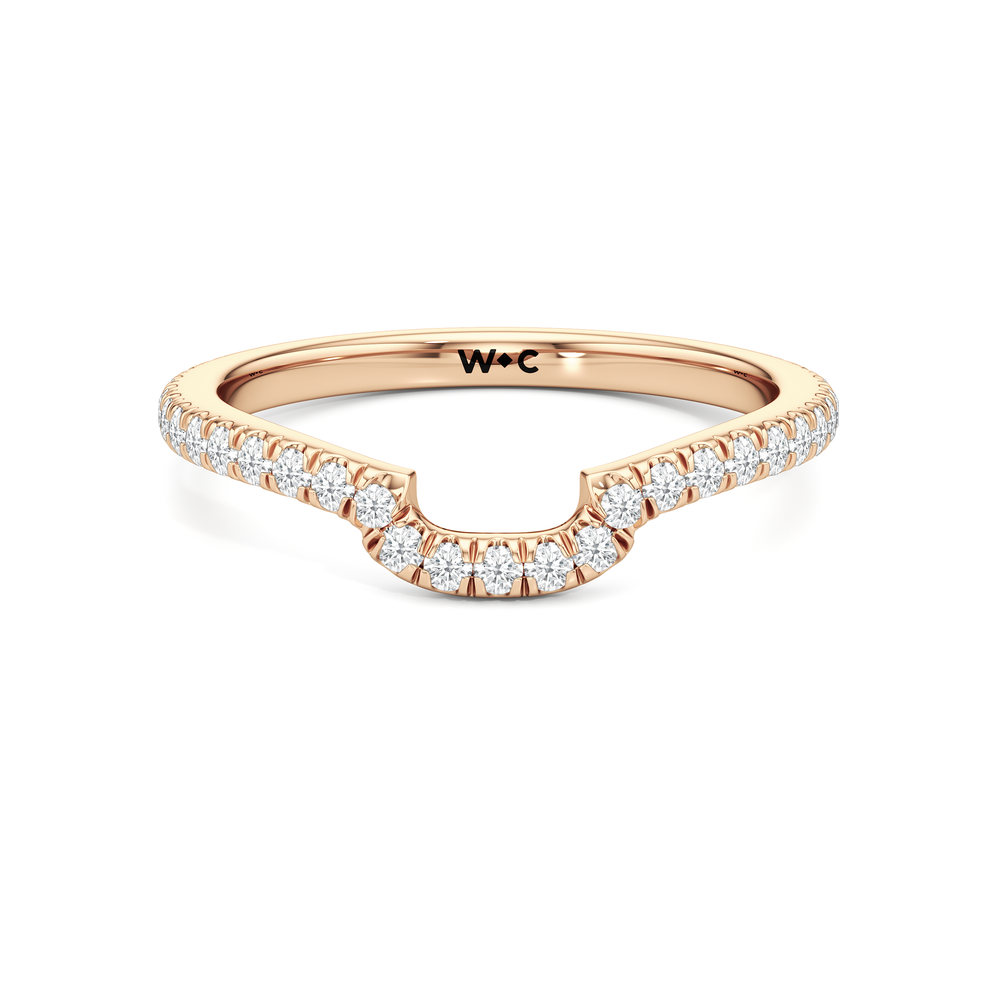 The Carol Diamond Wedding Band with 18KT Rose Gold Cut Diamond in 14KT Rose Gold view 1

