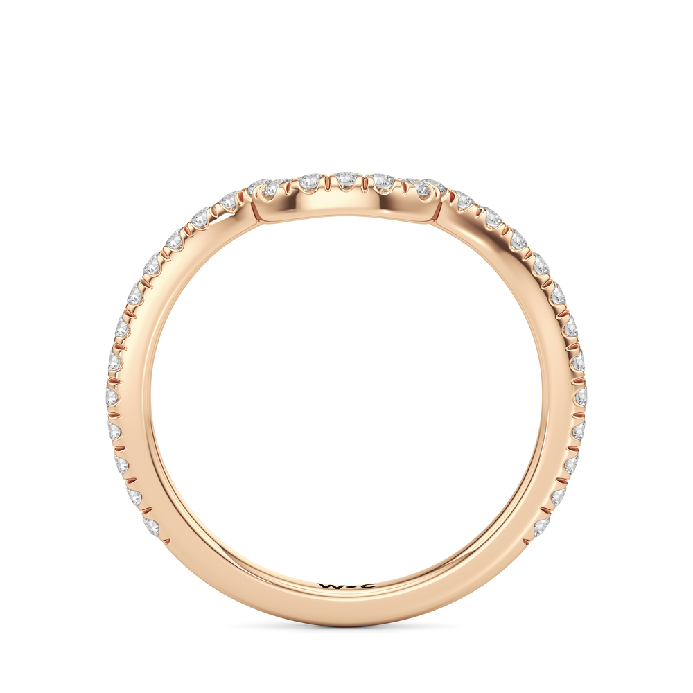 The Carol Diamond Wedding Band with 18KT Rose Gold Cut Diamond in 14KT Rose Gold view 2
