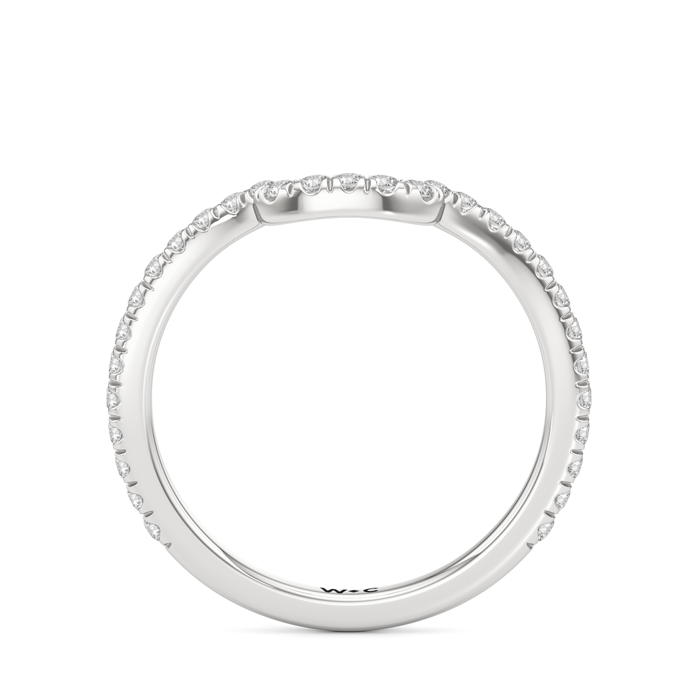 The Carol Diamond Wedding Band with Platinum Cut Diamond in 14KT Platinum view 2
