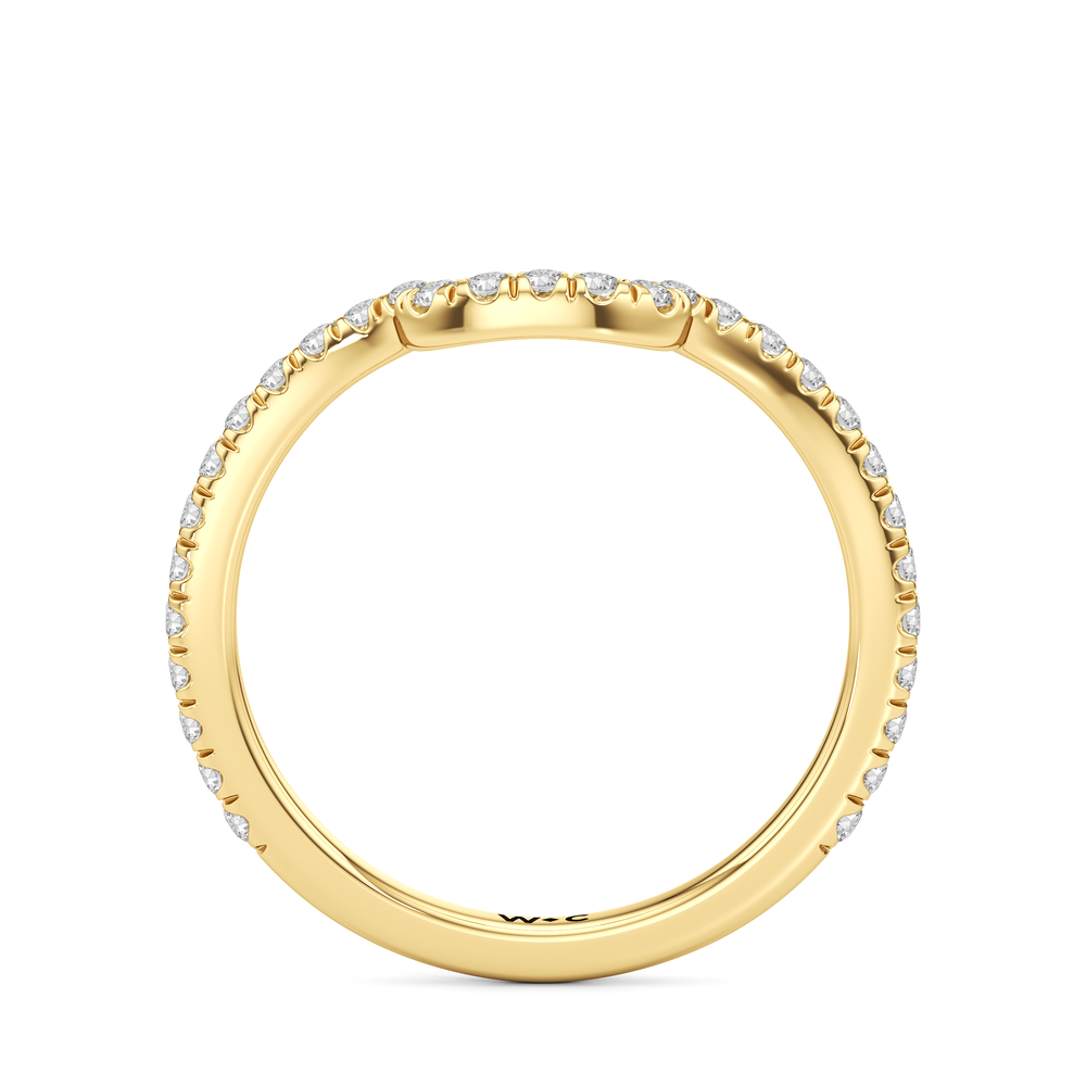 The Carol Diamond Wedding Band with 18KT Yellow Gold Cut Diamond in 14KT Yellow Gold view 2
