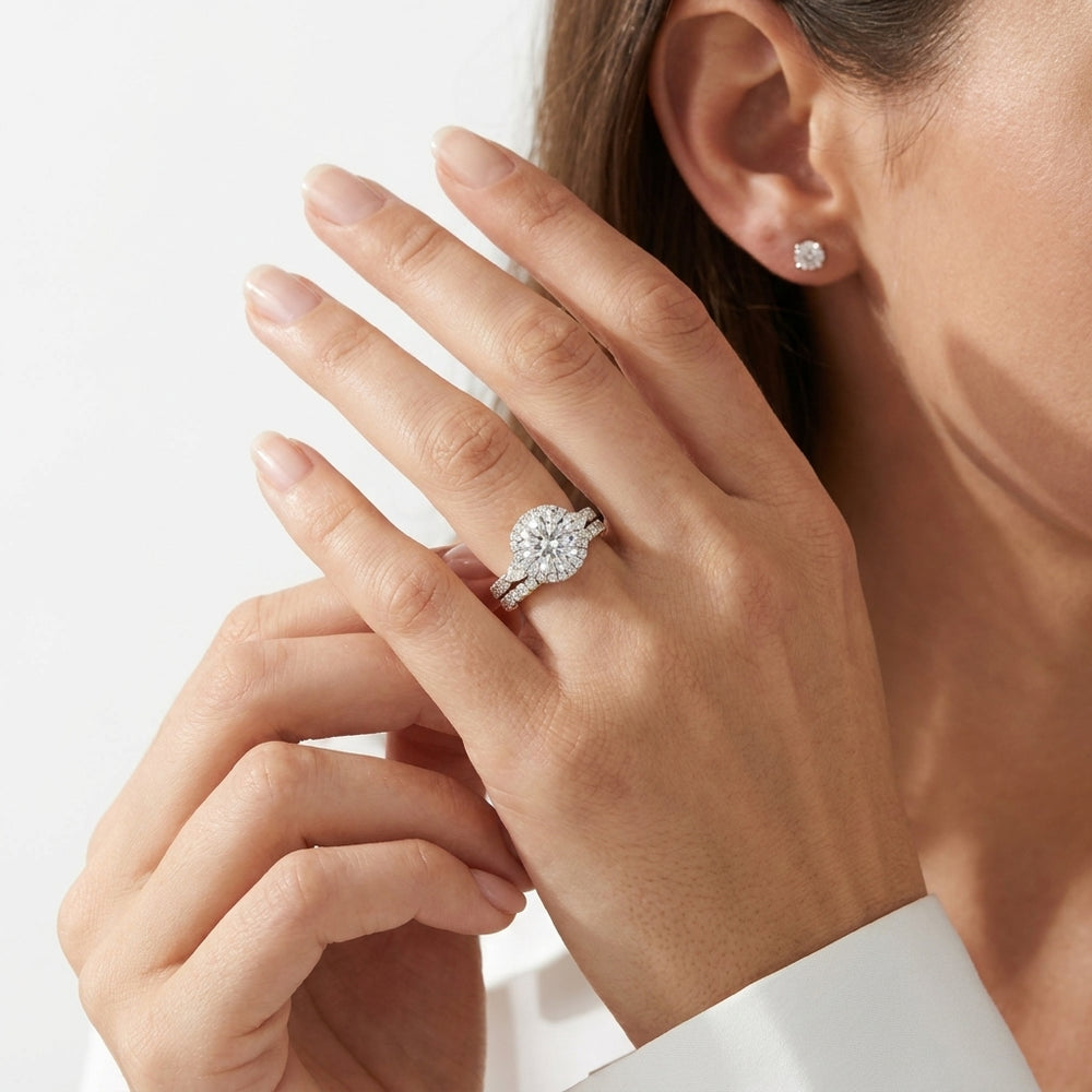 The Royale Diamond Wedding Band with 18KT Rose Gold Cut Diamond in 14KT Rose Gold view 4
