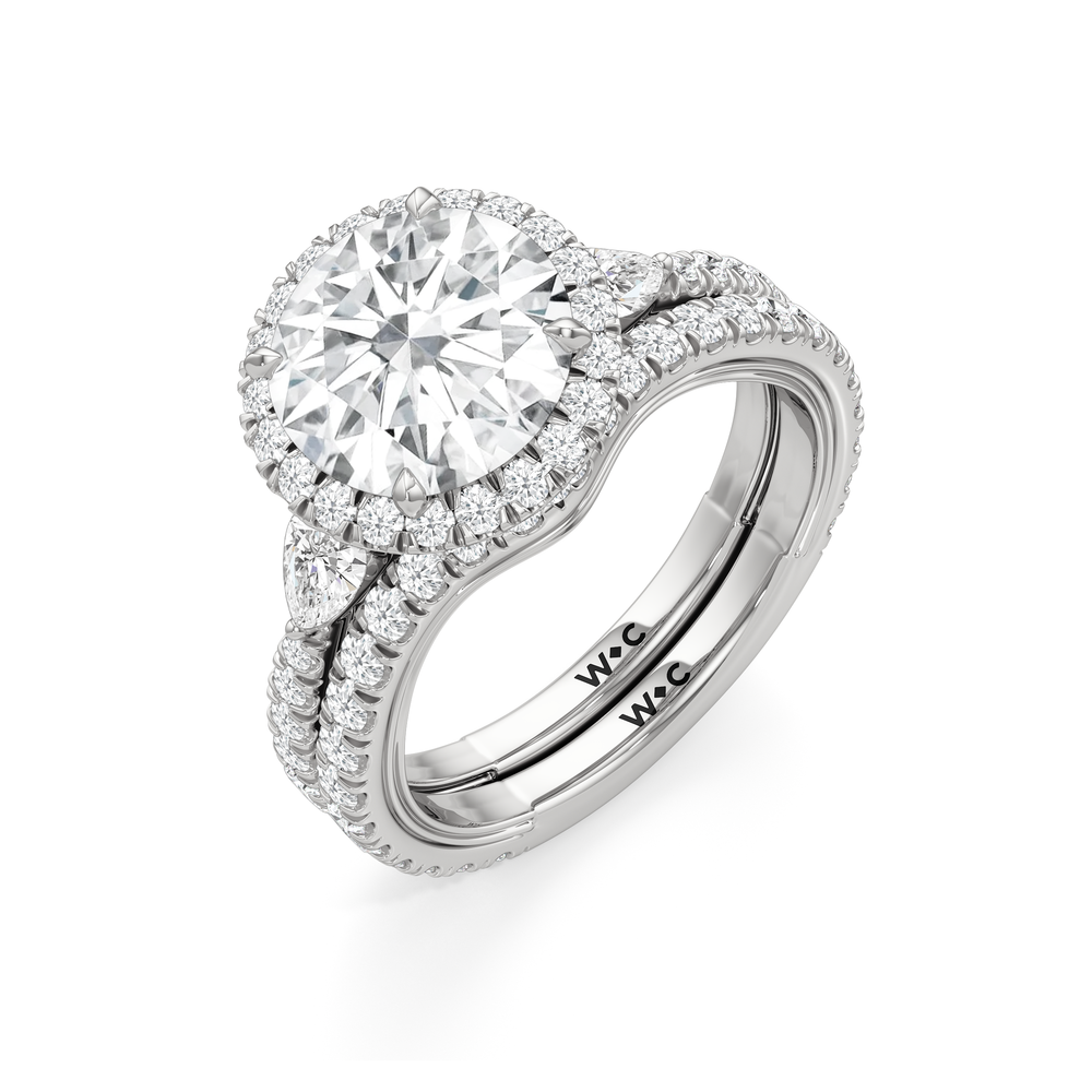 The Royale Ring with Elongated Cushion Cut Diamond in 14KT Platinum view 8
