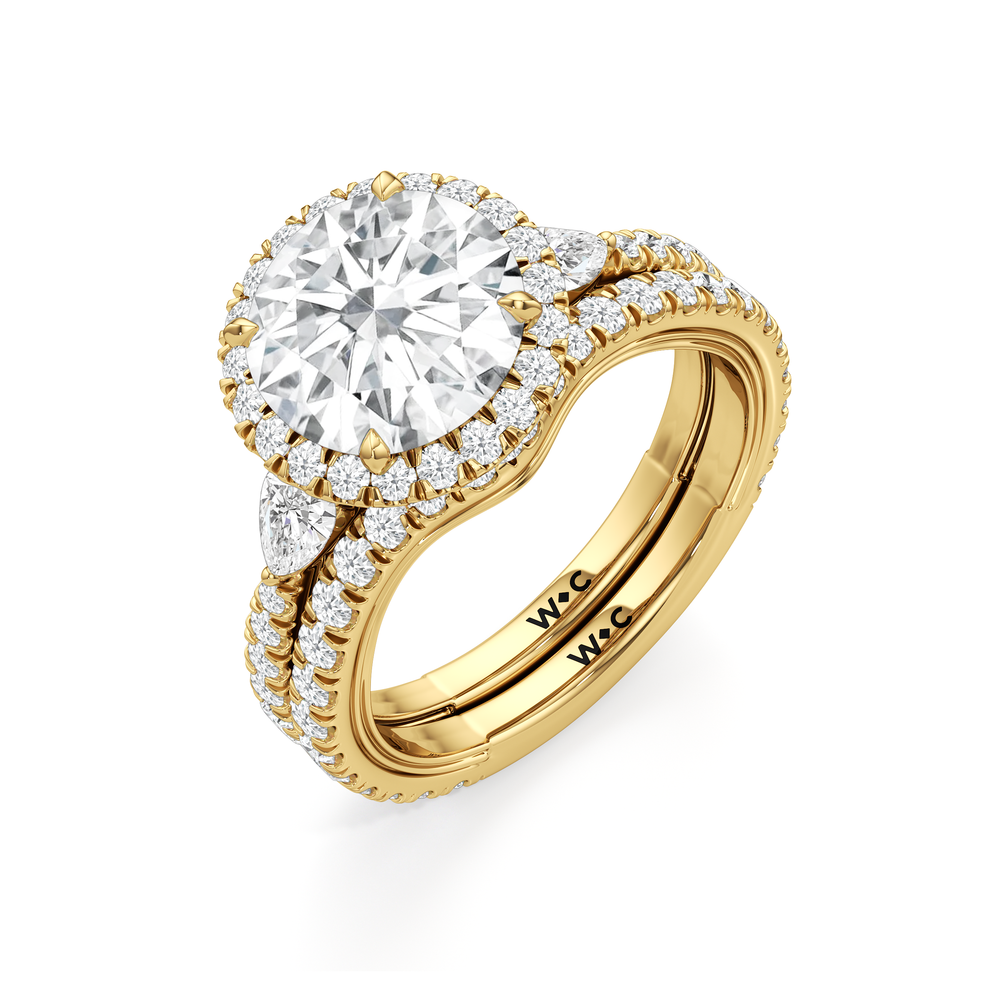 The Royale Ring with Elongated Cushion Cut Diamond in 14KT Yellow Gold view 8
