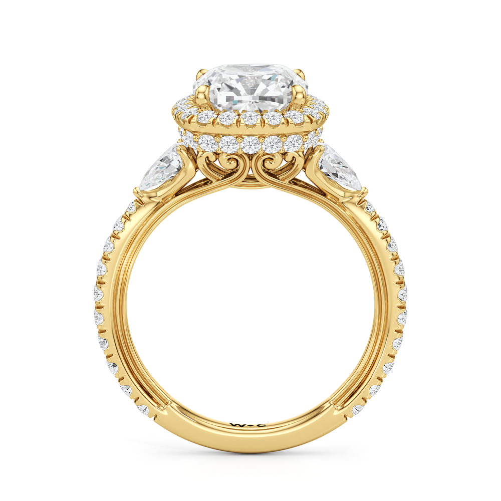 The Royale Ring with Cushion Cut Diamond in 14KT Yellow Gold view 6
