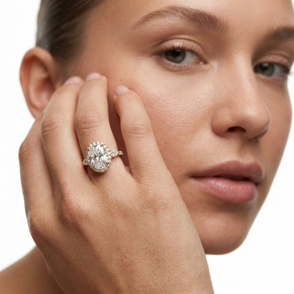 The Royale Ring with Cushion Cut Diamond in 14KT Platinum view 5
