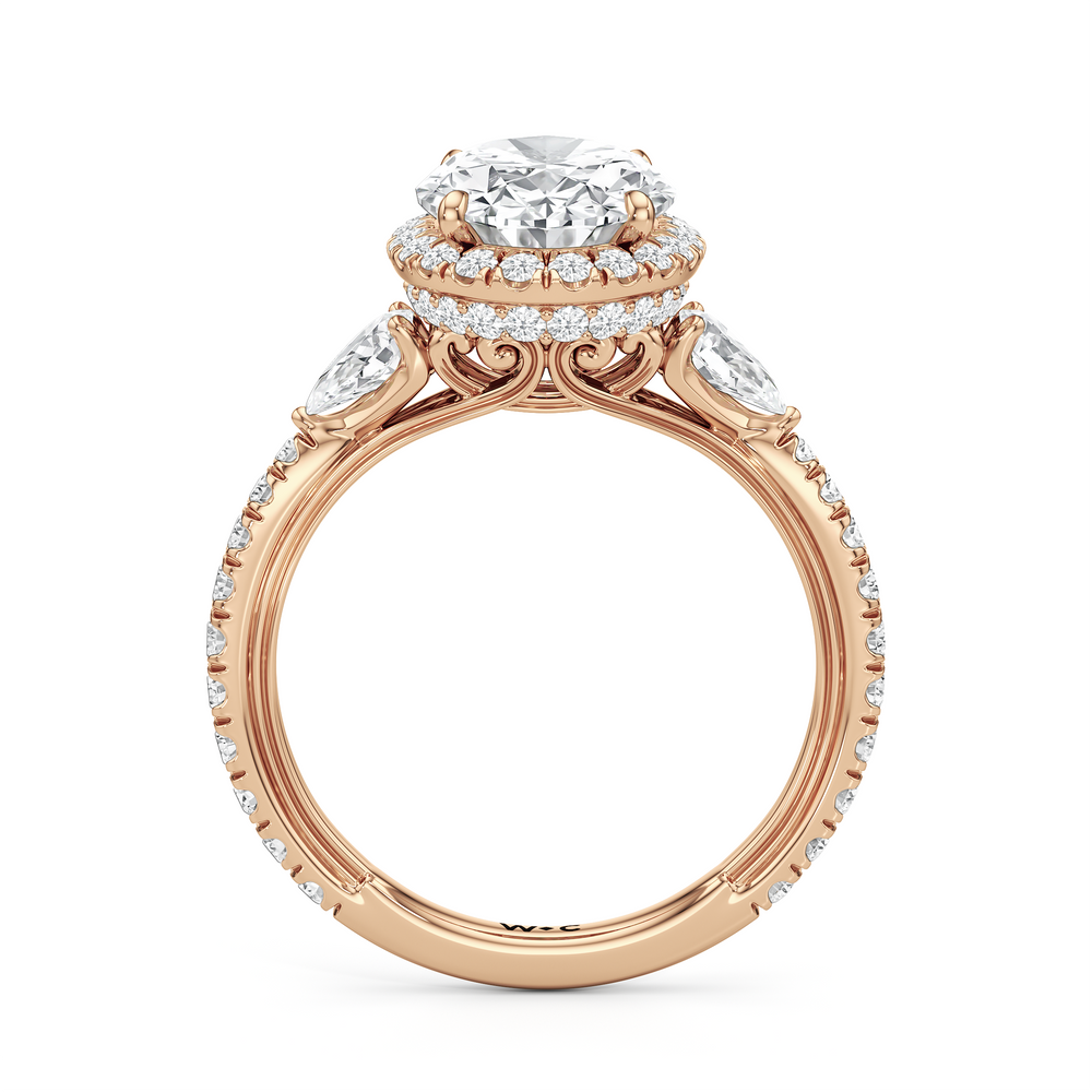 The Royale Ring with Oval Cut Diamond in 14KT Rose Gold view 6

