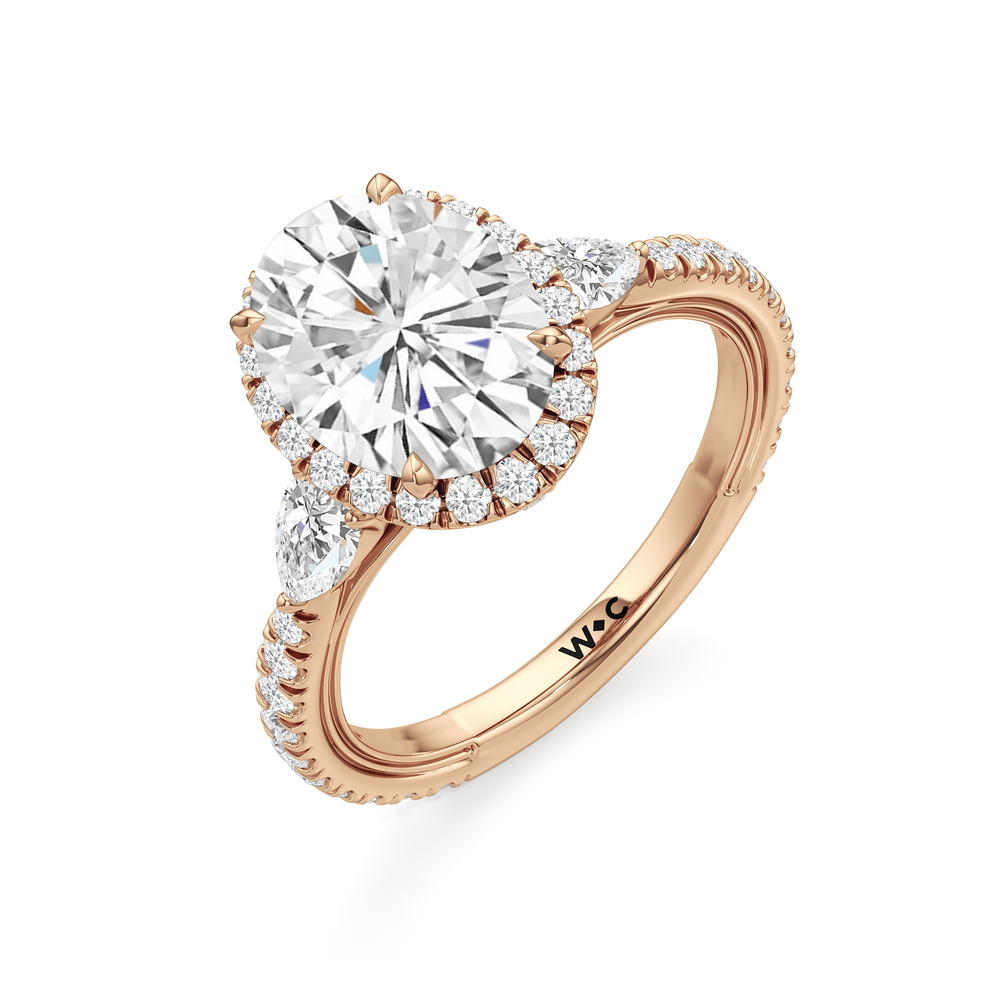 The Royale Ring with Oval Cut Diamond in 14KT Rose Gold view 7
