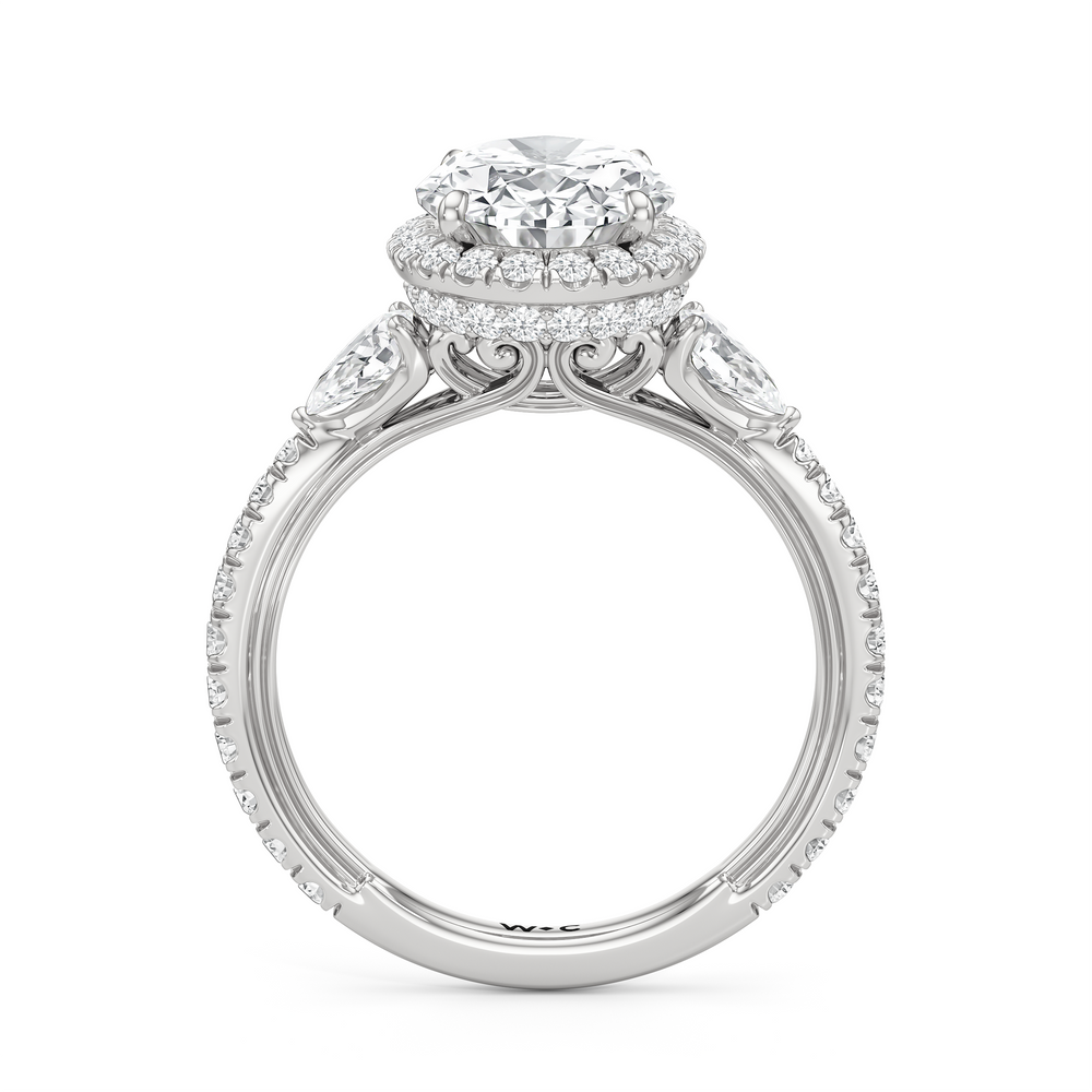 The Royale Ring with Oval Cut Diamond in 14KT Platinum view 6
