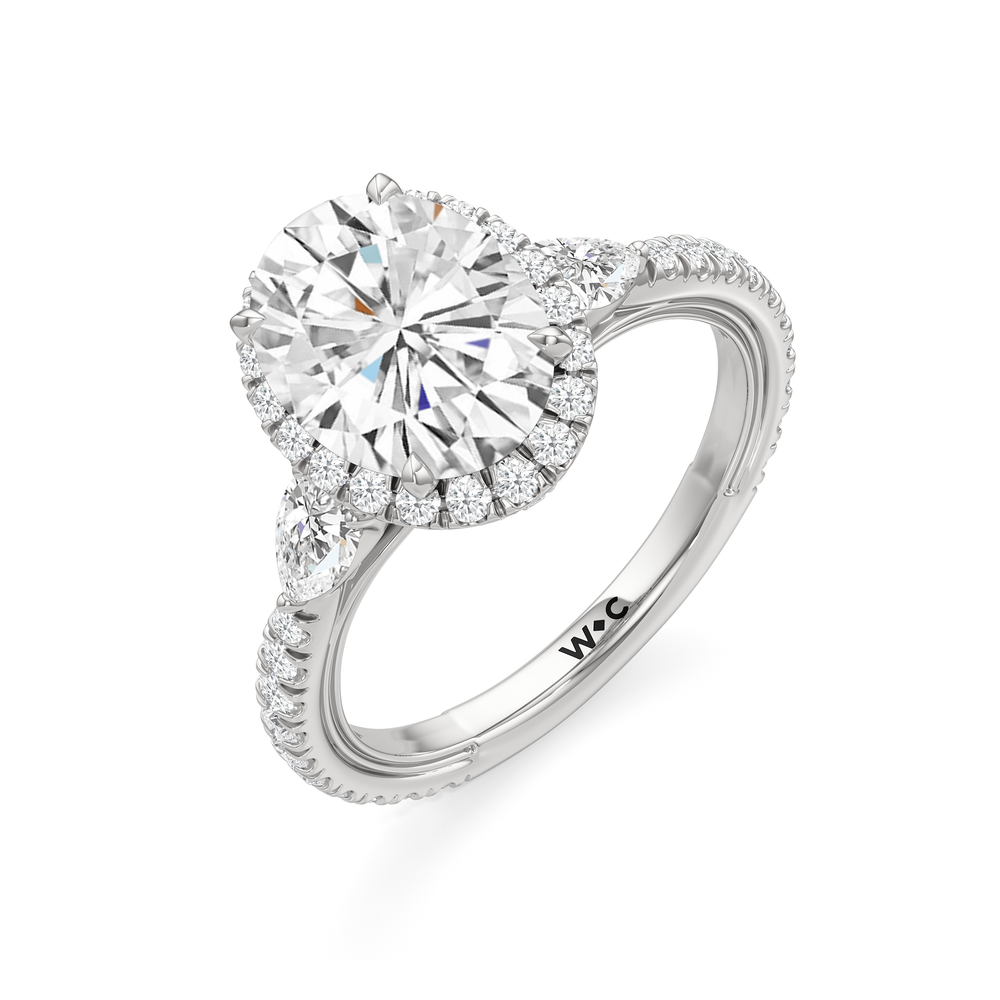 The Royale Ring with Oval Cut Diamond in 14KT Platinum view 7
