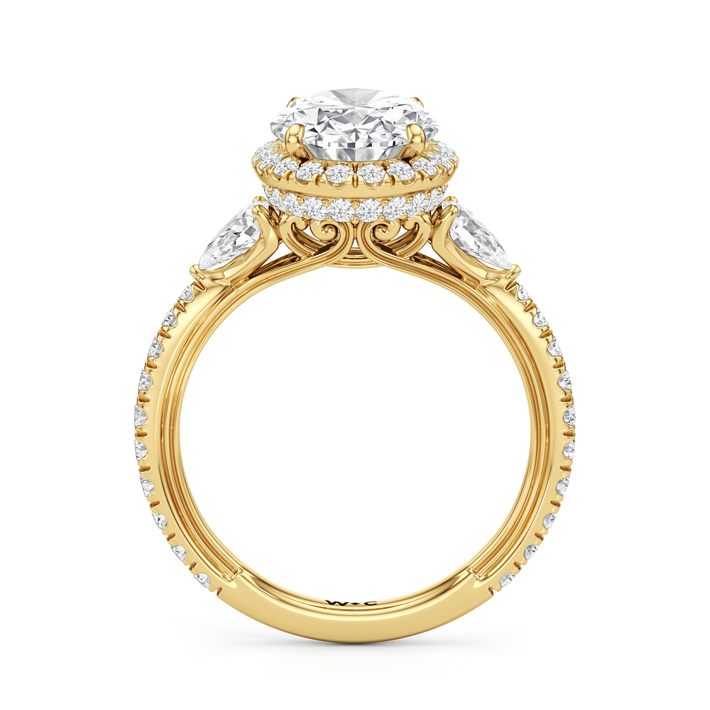 The Royale Ring with Oval Cut Diamond in 14KT Yellow Gold view 6
