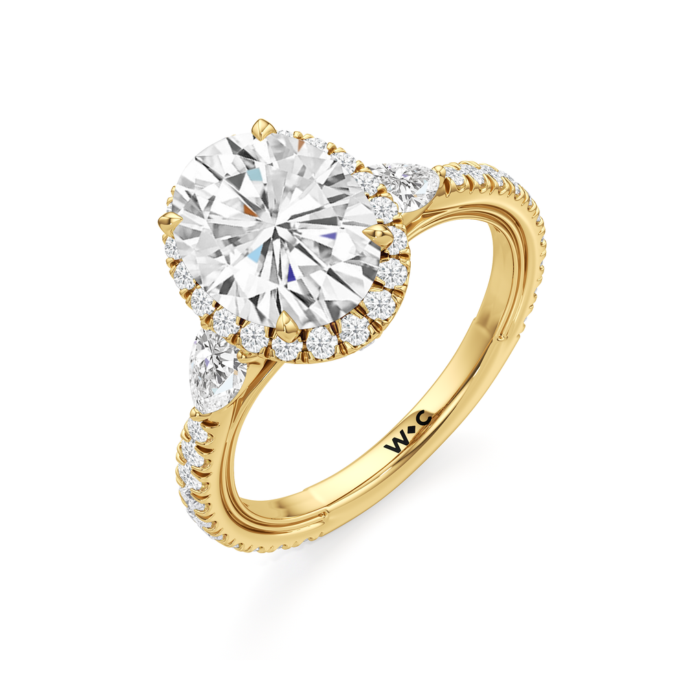 The Royale Ring with Oval Cut Diamond in 14KT Yellow Gold view 7
