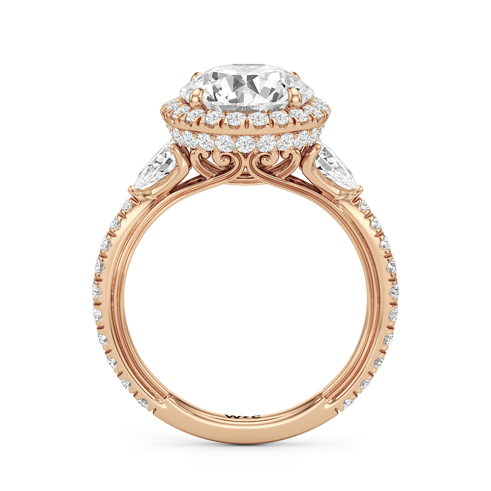 The Royale Ring with Round Cut Diamond in 14KT Rose Gold view 6
