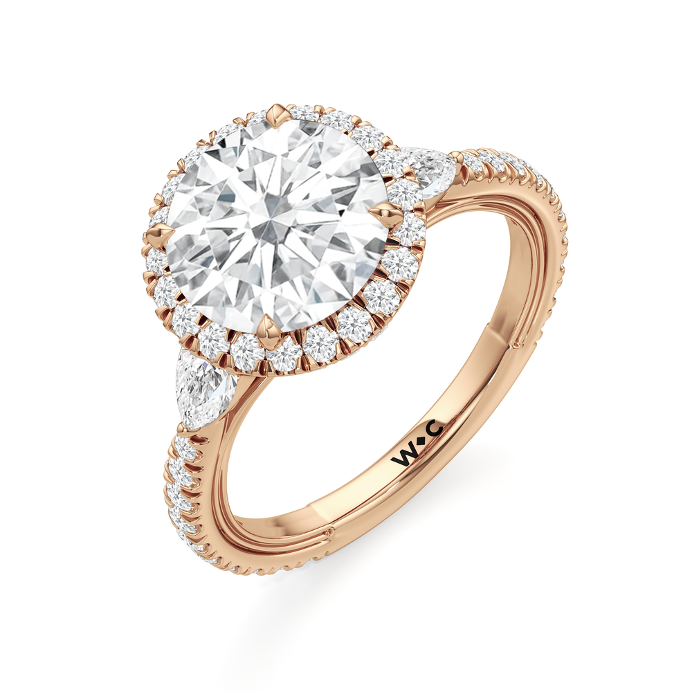 The Royale Ring with Round Cut Diamond in 14KT Rose Gold view 7

